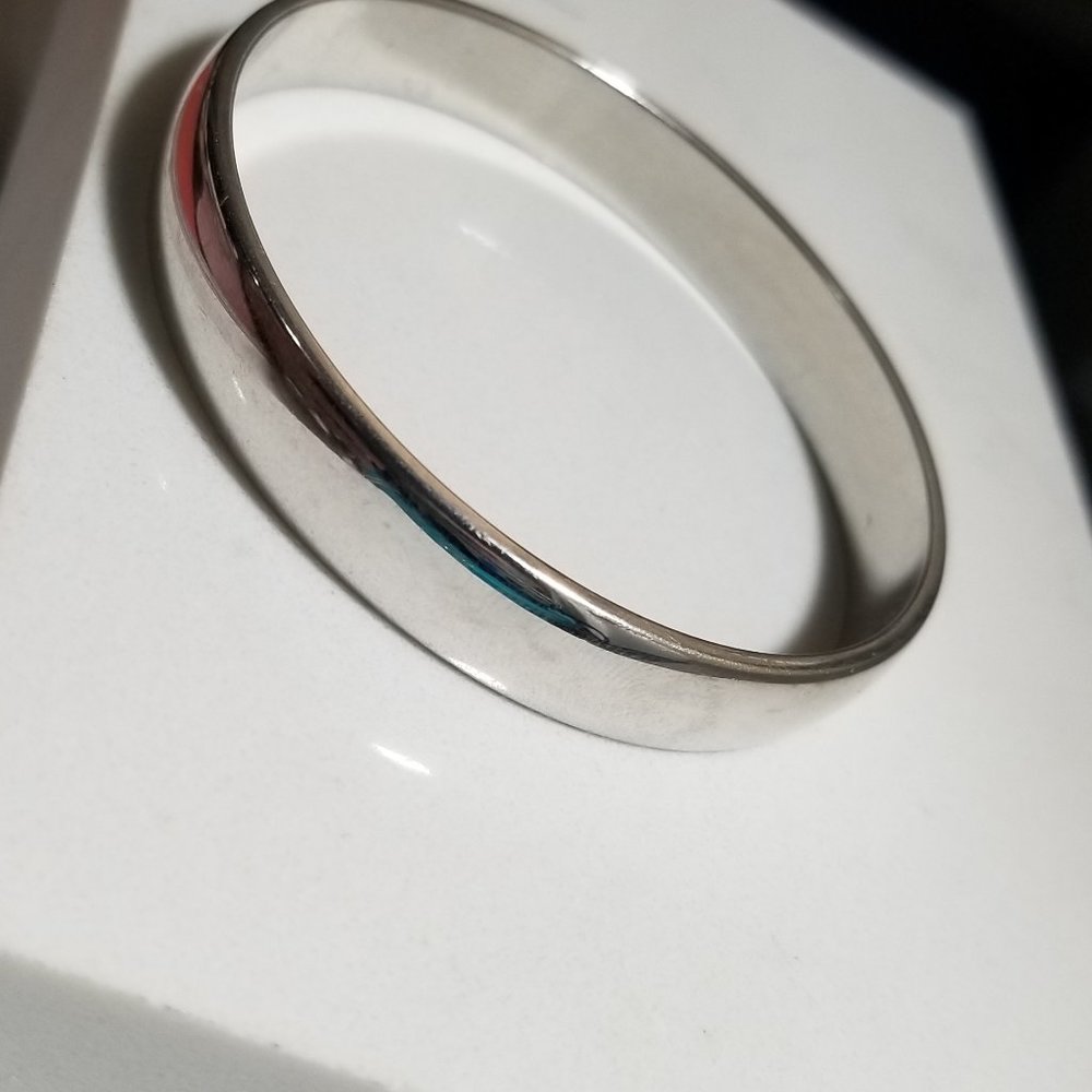 Monet Chrome Polished Bangle Bracelet